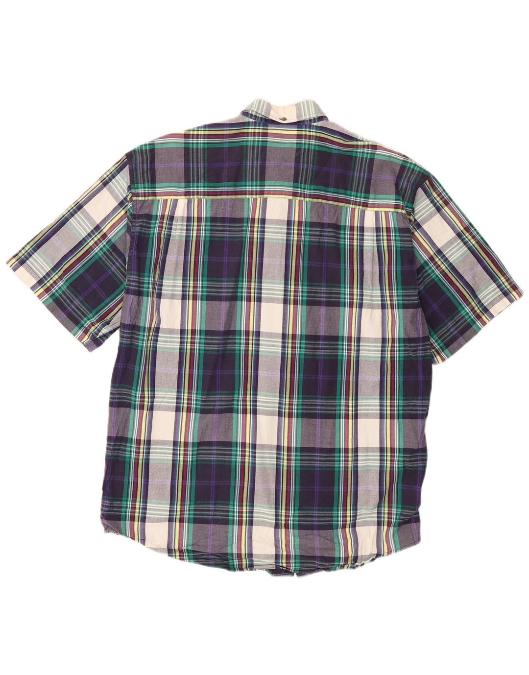 Camicia a maniche corte da uomo Eddie Bauer, cotone a quadri multicolore grande