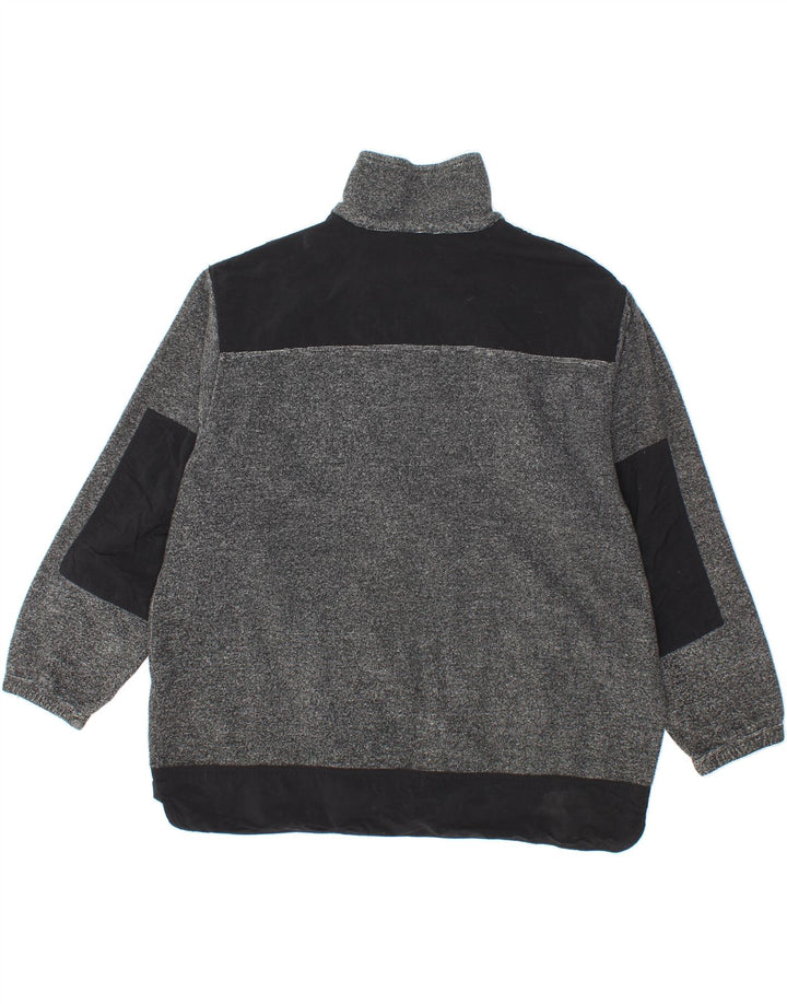 CHAMPION Mens Oversized Fleece Jacket UK 36 Small Black Colourblock Vintage Champion and Second-Hand Champion from Messina Hembry 