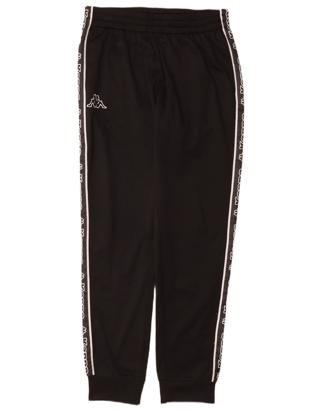 Pantaloni da tuta con grafica Kappa da uomo Joggers piccoli poliestere nero