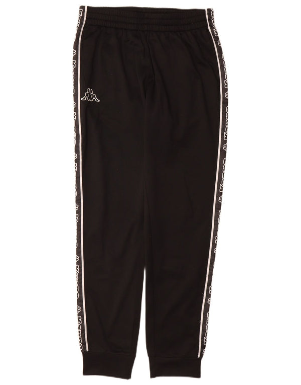 Pantaloni da tuta con grafica Kappa da uomo Joggers piccoli poliestere nero