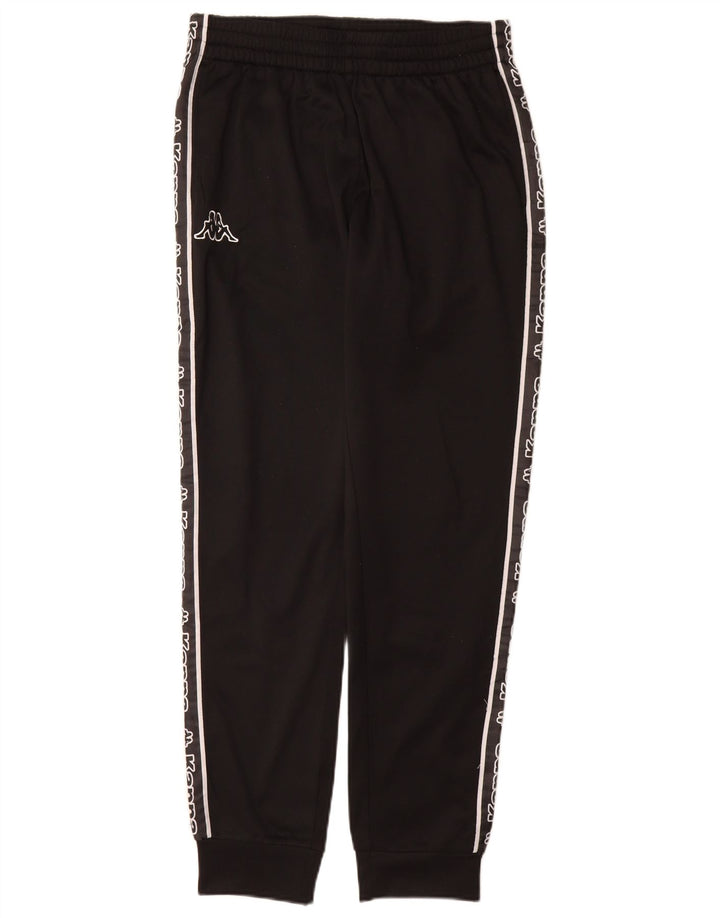 Pantaloni da tuta con grafica Kappa da uomo Joggers piccoli poliestere nero