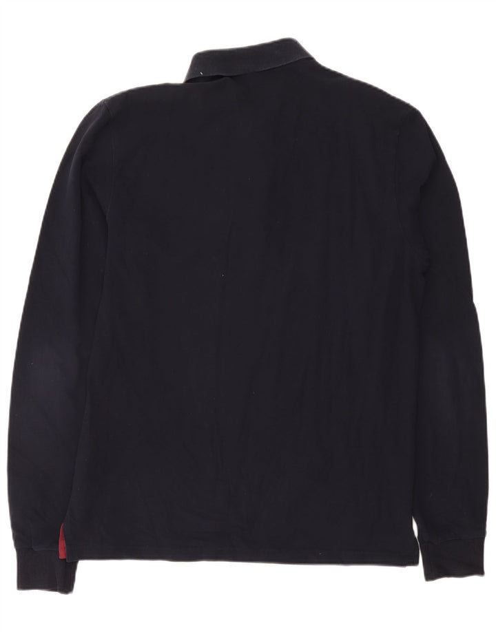 Polo GANT da uomo a maniche lunghe, taglia grande, in cotone blu navy