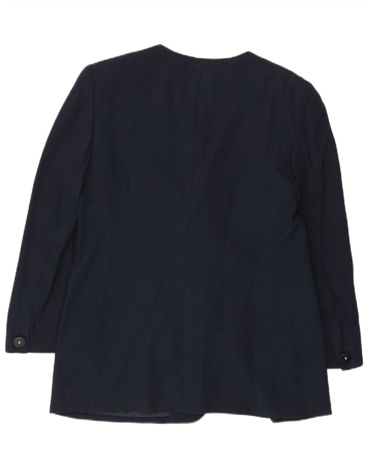 GIANFRANCO FERRE Womens 3 Button Blazer Jacket UK 14 Medium Navy Blue