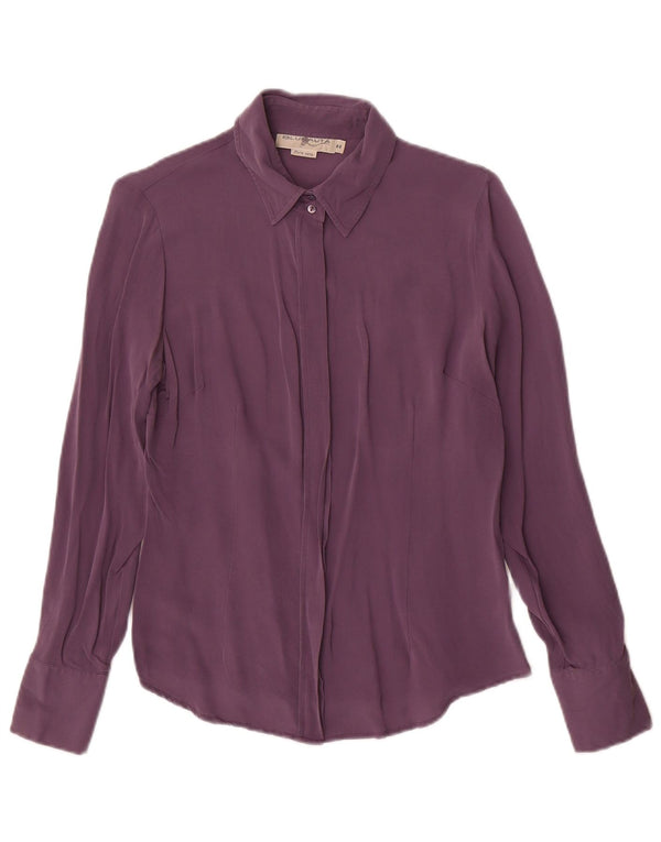 Blunauta Camicia Blusa Donna IT 44 Viola Medio Seta