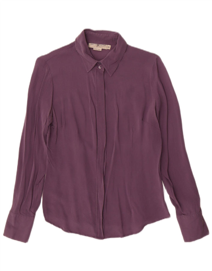 Blunauta Camicia Blusa Donna IT 44 Viola Medio Seta