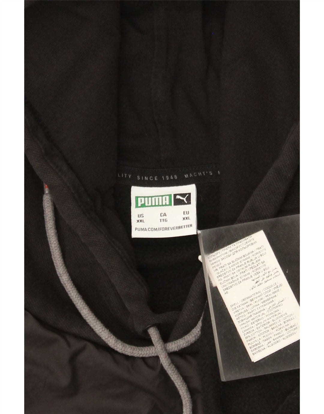 Felpa con cappuccio da uomo PUMA 2XL cotone nero