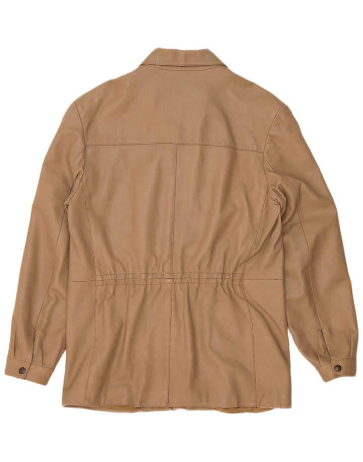 Giacca in pelle vintage da uomo IT 50 grande in pelle beige