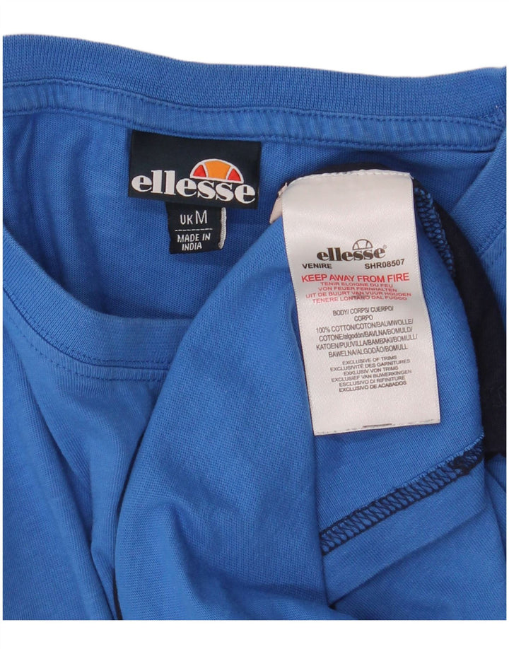 T-shirt da uomo Ellesse Top in cotone color block medio blu navy