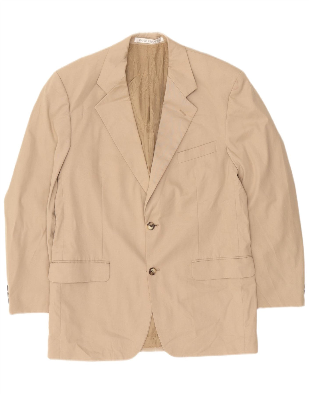 Giacca blazer a 2 bottoni da uomo Marks & Spencer UK 40 Cotone beige medio
