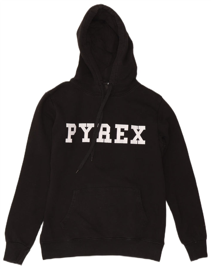 Maglione con cappuccio grafico da uomo Pyrex piccolo in cotone nero