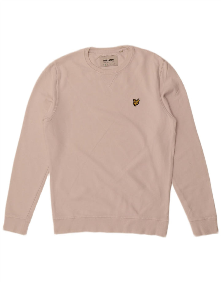 Lyle & Scott Felpa da uomo Maglione piccolo cotone bianco