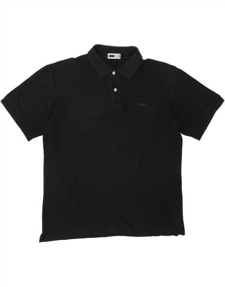 FILA Mens Polo Shirt Large Black Cotton Vintage Fila and Second-Hand Fila from Messina Hembry 