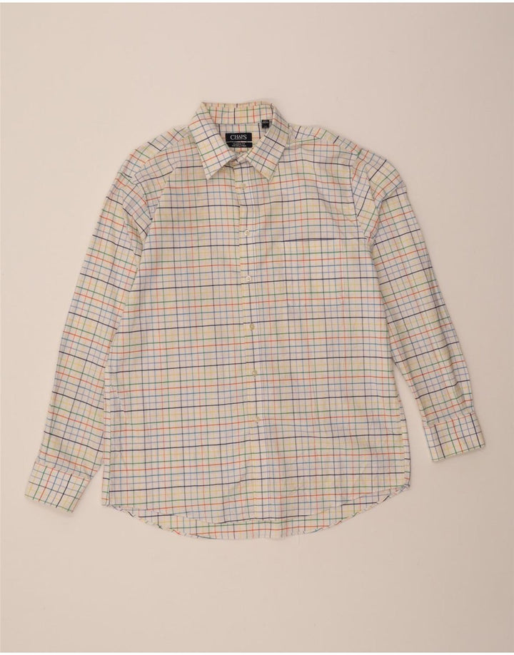 CHAPS Mens Classic Fit Shirt Size 16 1/2 Large White Check Cotton Vintage Chaps and Second-Hand Chaps from Messina Hembry 