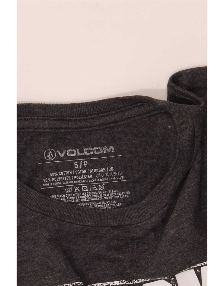 T-shirt grafica da uomo Volcom Top piccola in cotone grigio