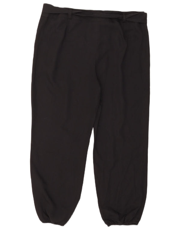 Pantaloni casual a vita alta da donna Marks & Spencer UK 18 XL W38 L28 Blu Navy
