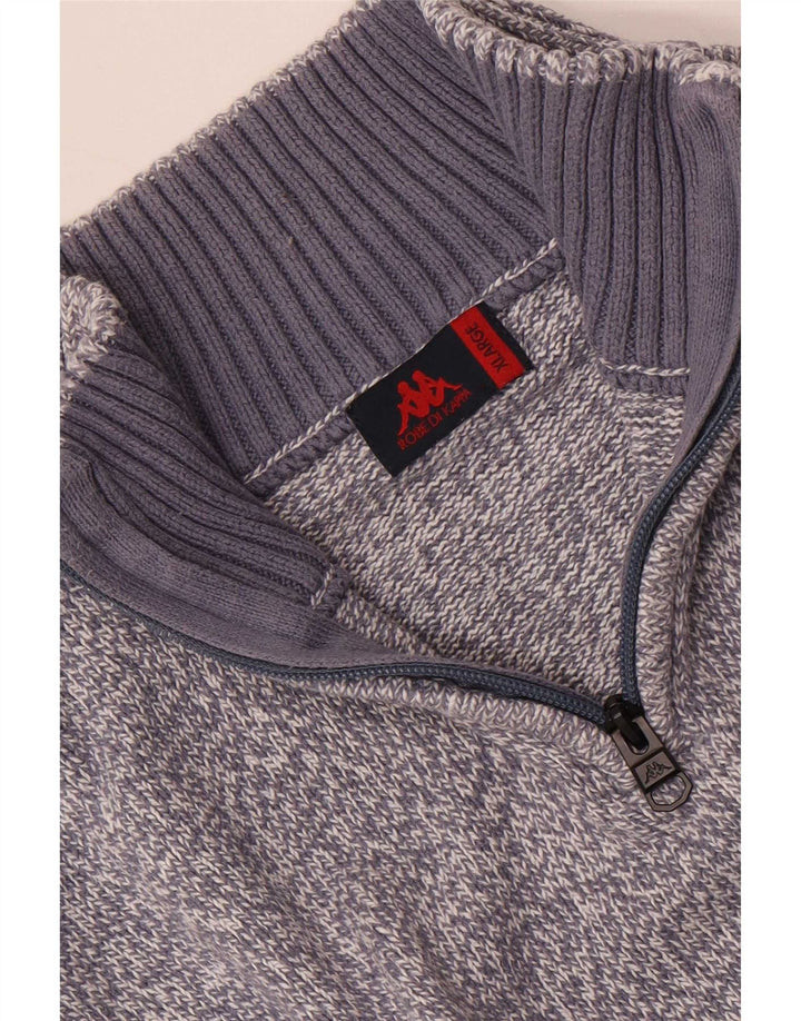 Maglione Kappa da uomo con zip e collo XL blu screziato