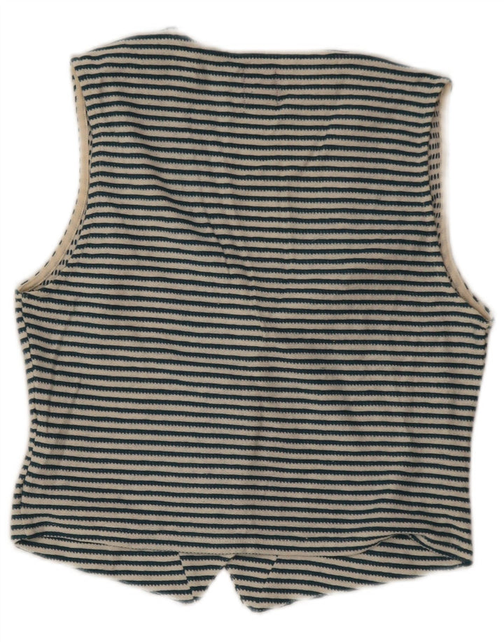 Gilet da donna Zara UK 12 in cotone a righe blu medio