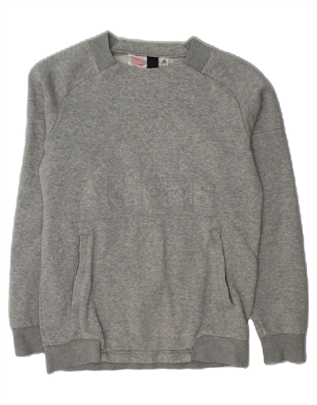 ADIDAS Boys Graphic Sweatshirt Jumper 11-12 Years Grey Cotton Vintage Adidas and Second-Hand Adidas from Messina Hembry 