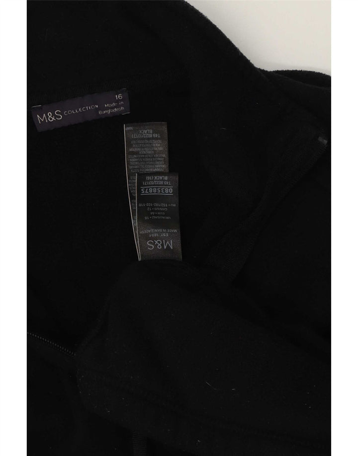 Giacca in pile da donna Marks & Spencer UK 16 grande poliestere nero