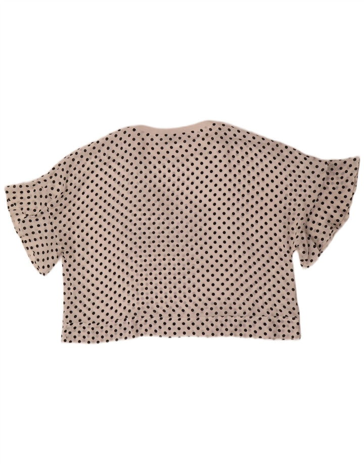 Camicetta oversize da donna Zara UK 6 XS poliestere bianco a pois