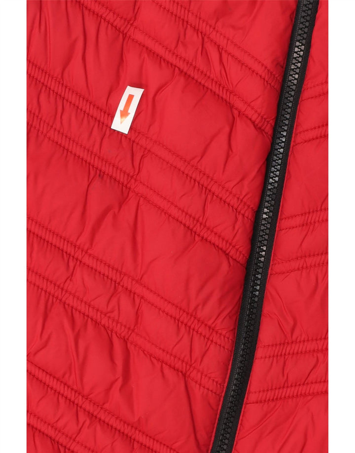 Gilet imbottito da donna Dkny UK 10 piccolo sportivo in poliestere rosso