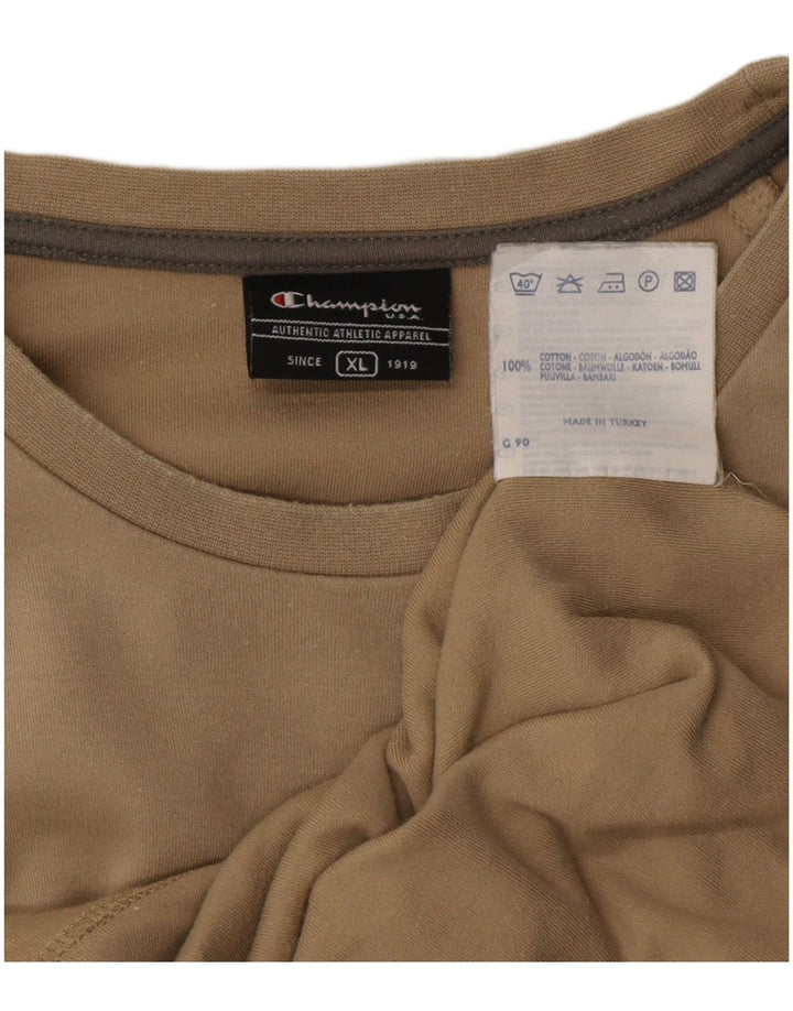 T-shirt da uomo Champion Top XL in cotone beige