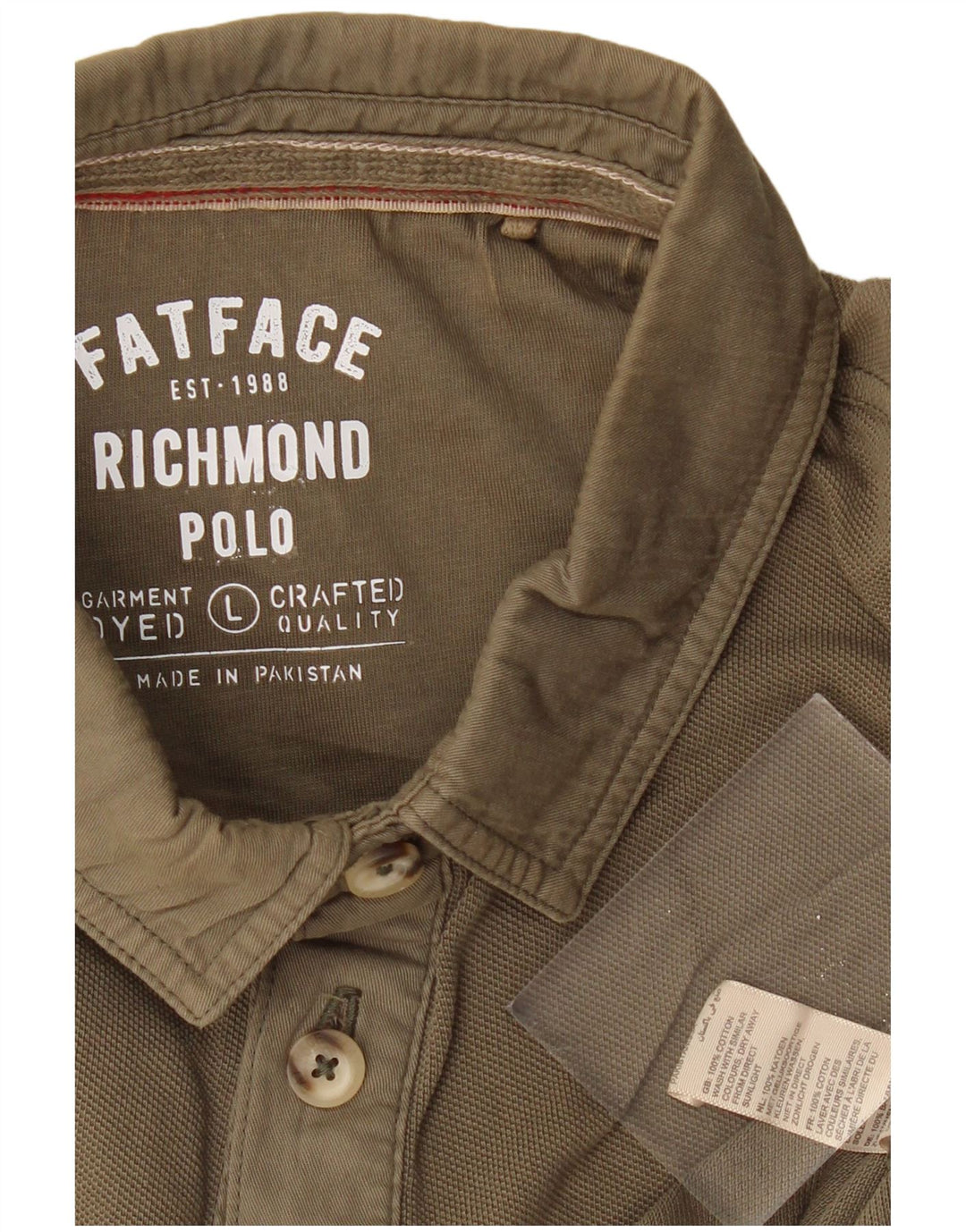 Polo da uomo FAT FACE grande in cotone kaki