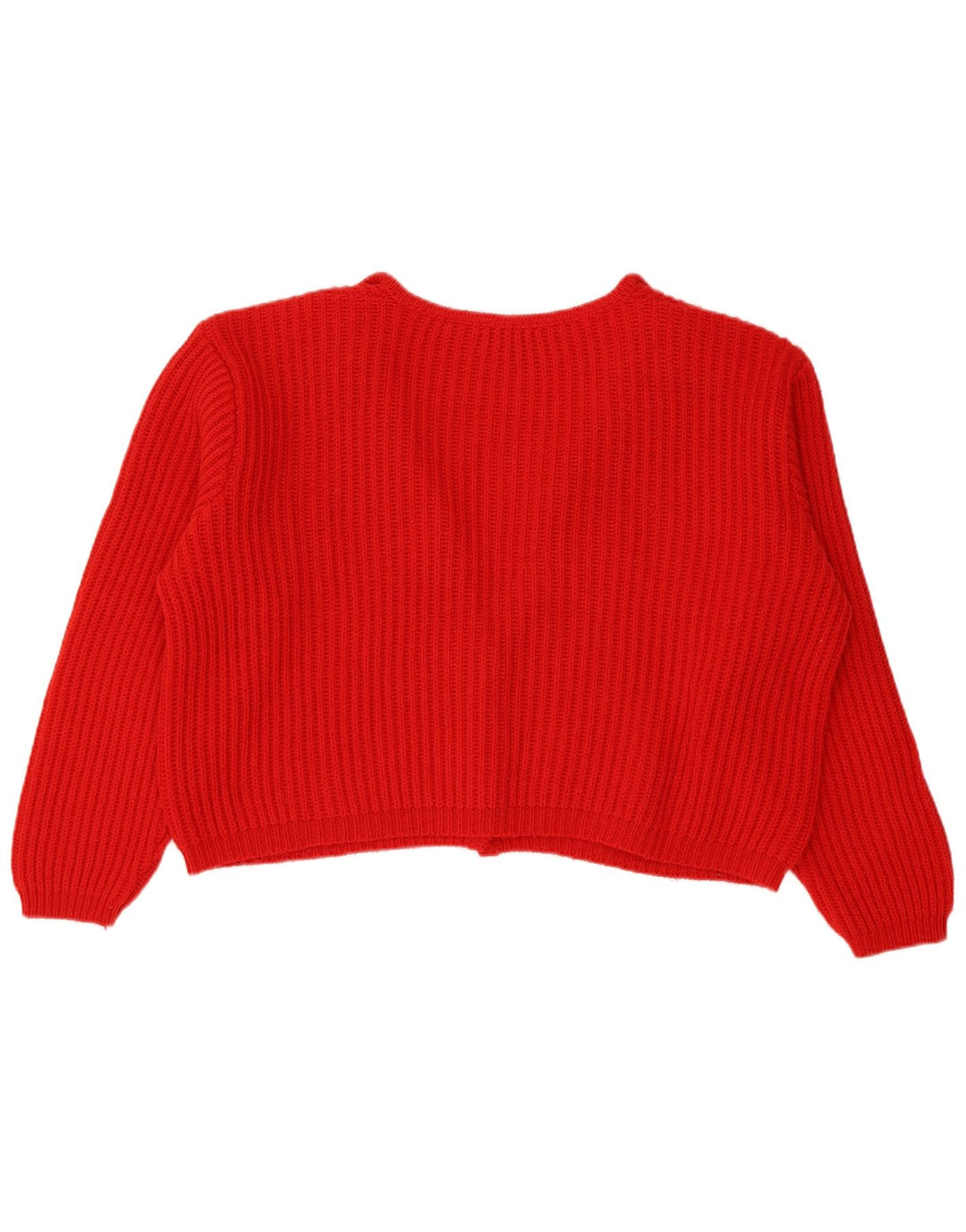Maglione cardigan oversize corto da donna Benetton IT 48 XL rosso lana