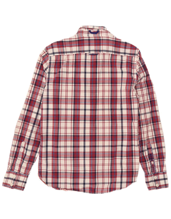 Camicia da uomo Superdry in cotone a quadri rossi grandi