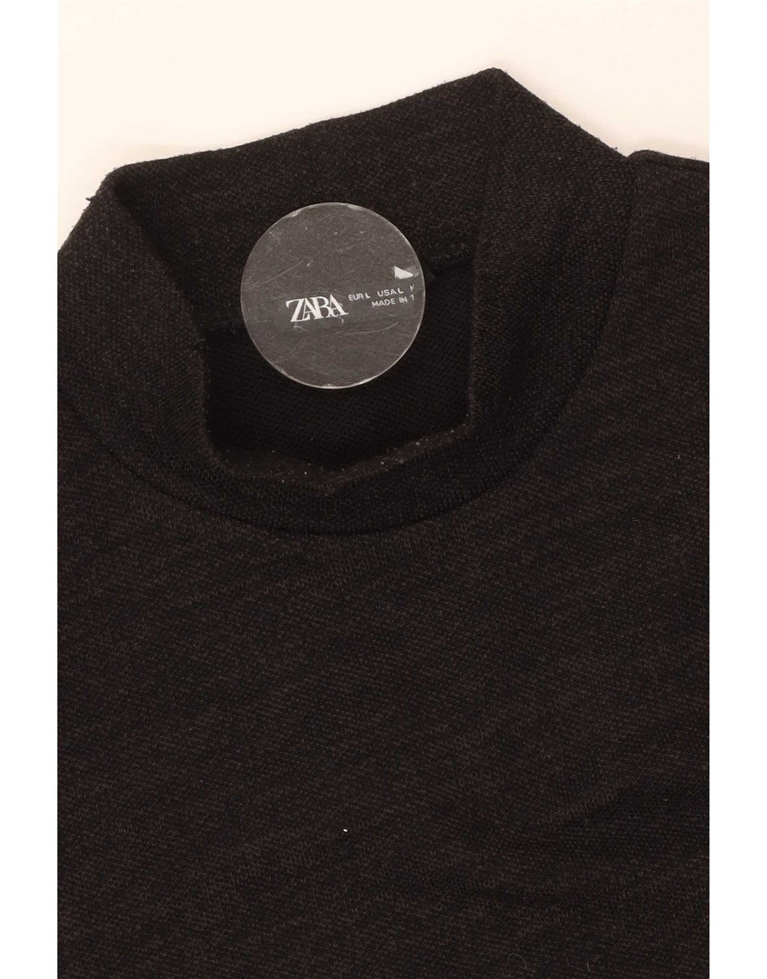 Canotta da donna Zara UK 14 grande nera screziata