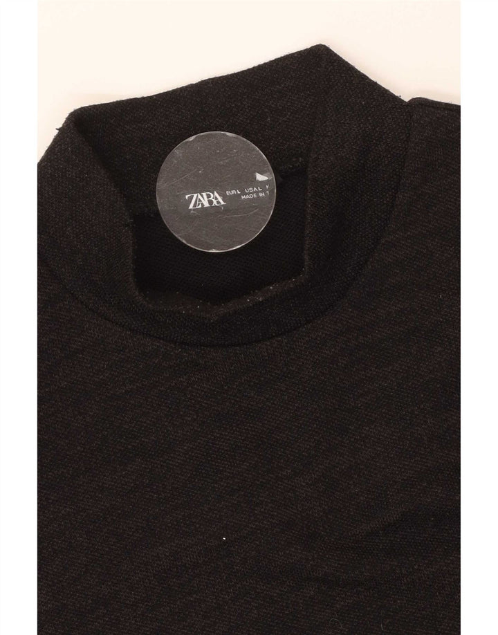 Canotta da donna Zara UK 14 grande nera screziata