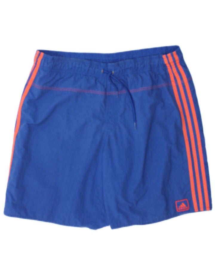 Pantaloncini da bagno da uomo Adidas Large in nylon color block blu