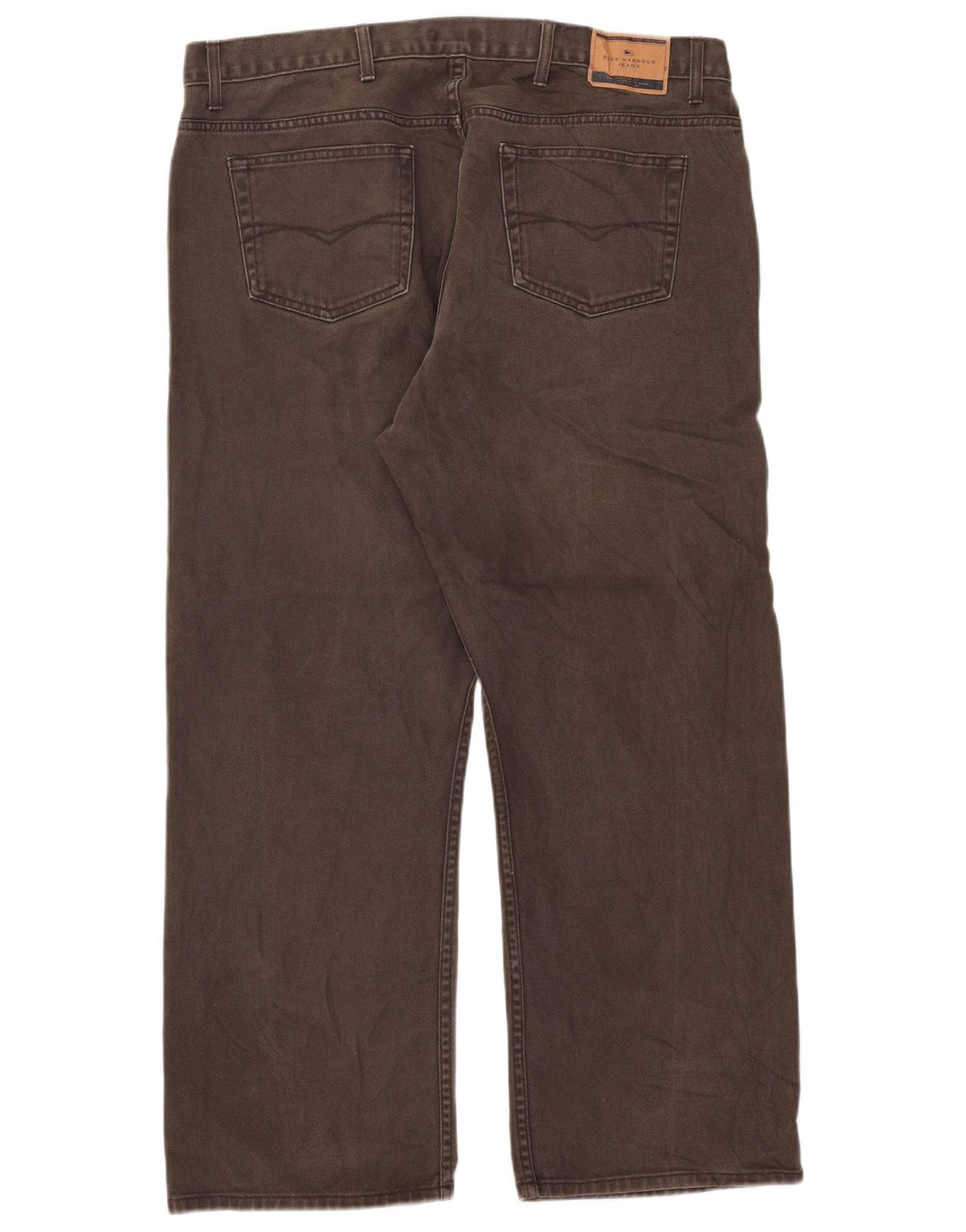 Jeans dritti da uomo Marks & Spencer Blue Harbour W42 L29 cotone marrone