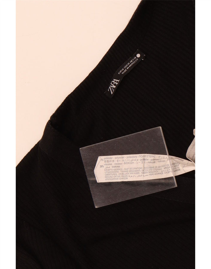 Maglione cardigan a maniche corte da donna Zara UK 12 medio nero