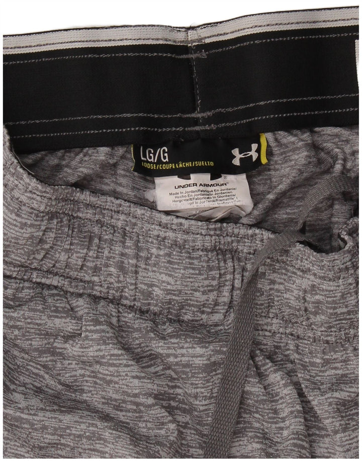 Pantaloncini sportivi da uomo UNDER ARMOUR Large in poliestere color block grigio