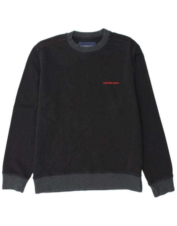 CALVIN KLEIN JEANS Felpa Uomo Maglione Medio Nero Cotone