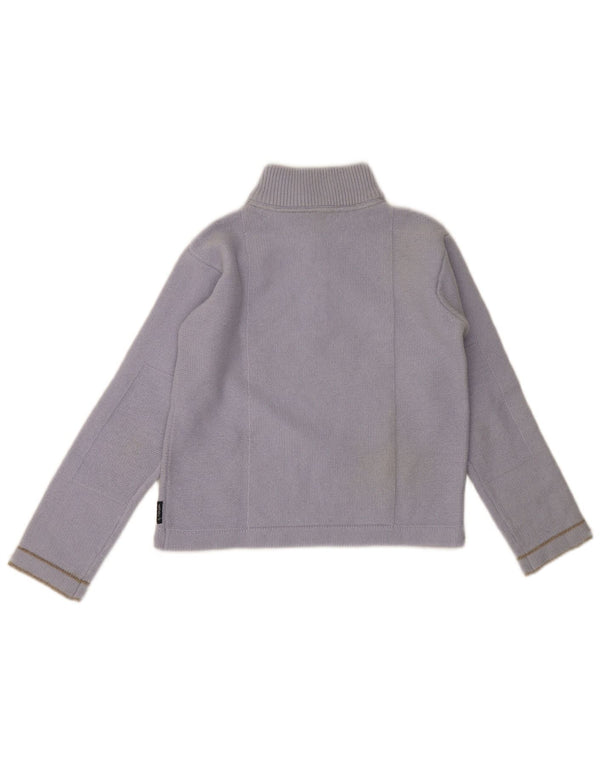 Maglione da donna Armani Jeans con collo corto e zip IT 42 Lana blu medio