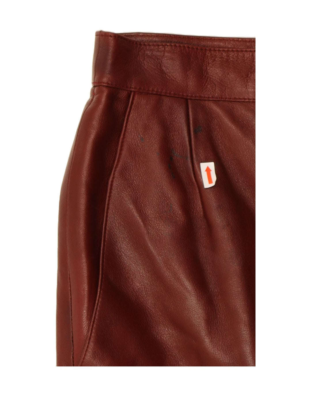 HERMES Womens Casual Trousers IT 42 Medium W28 L27 Maroon Leather Vintage HERMES and Second-Hand HERMES from Messina Hembry 
