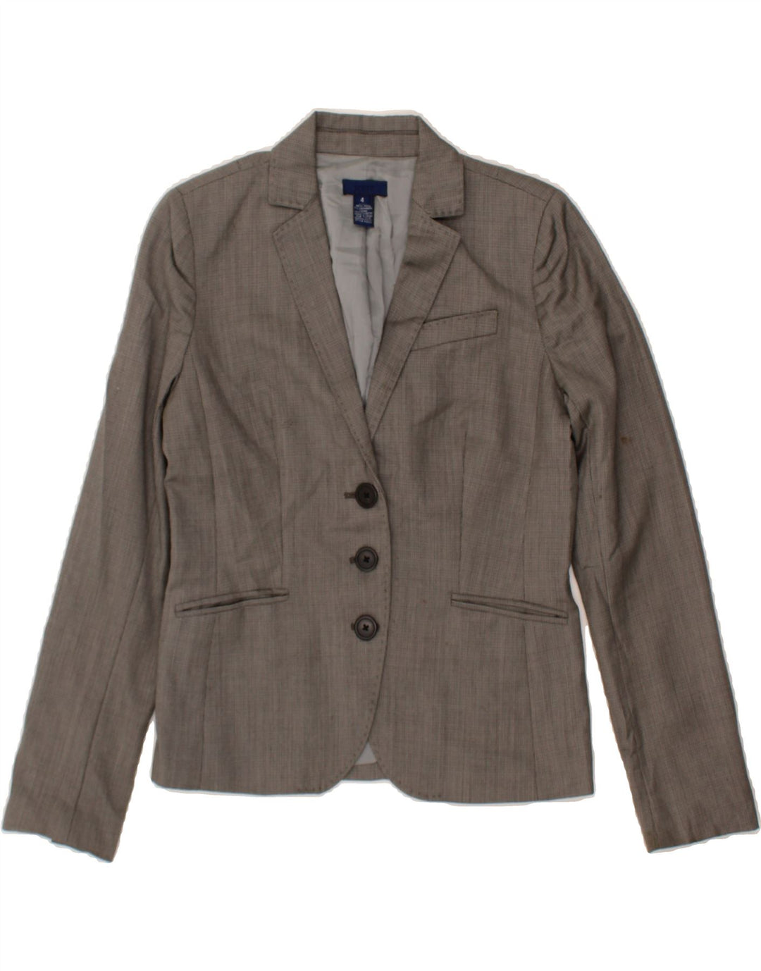 J. CREW Womens 3 Button Blazer Jacket US 4 Small Grey Wool Vintage J. Crew and Second-Hand J. Crew from Messina Hembry 