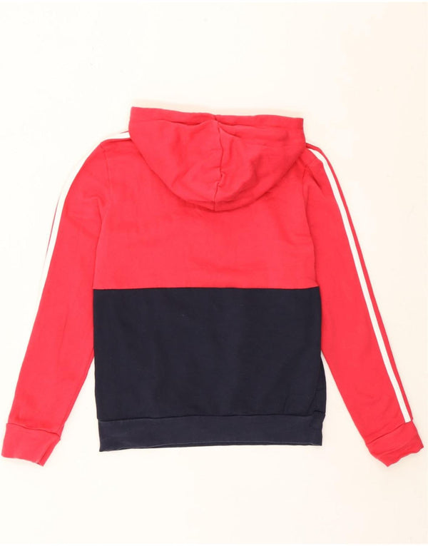 Felpa con cappuccio grafica da donna Adidas UK 8/10 Small Pink Colourblock Cotton
