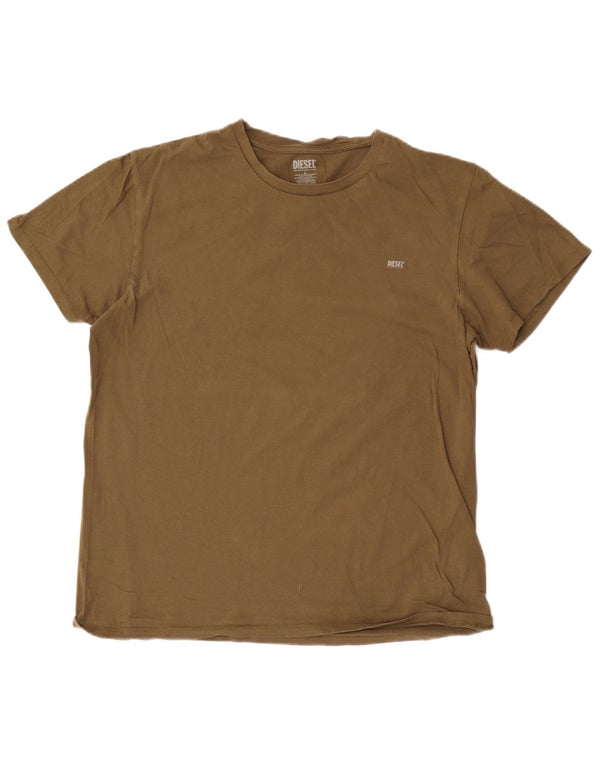 T-shirt da donna Diesel Top UK 14 grande cotone kaki