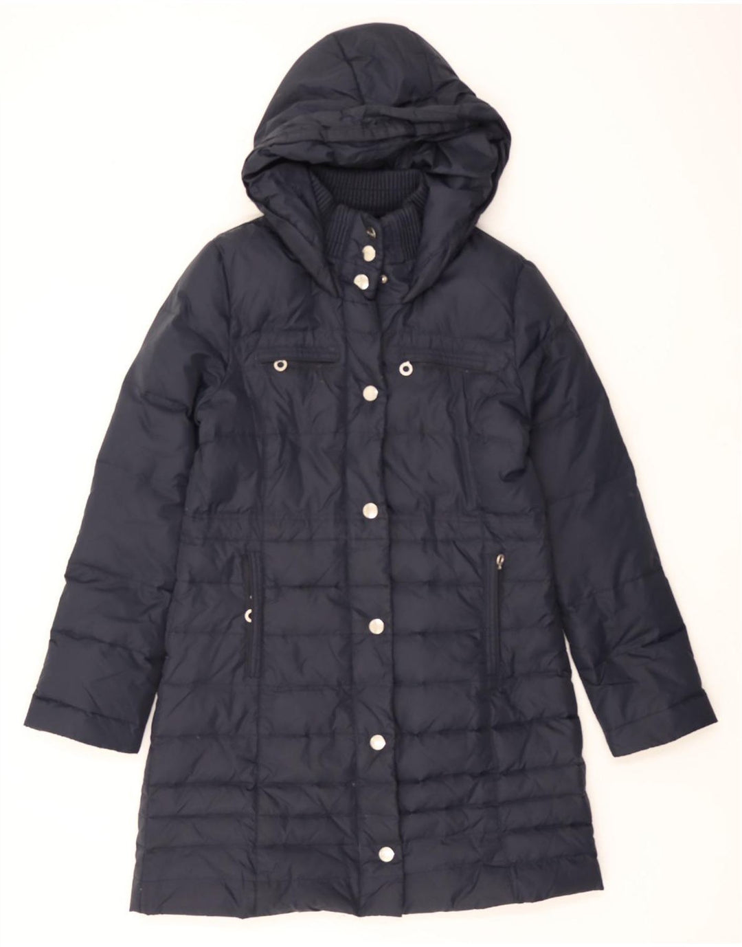 DKNY Womens Hooded Padded Coat UK 12 Medium Navy Blue Nylon Vintage Dkny and Second-Hand Dkny from Messina Hembry 