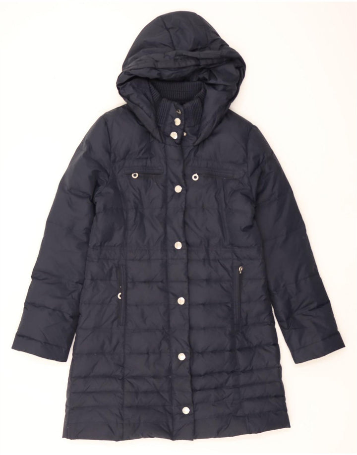 DKNY Womens Hooded Padded Coat UK 12 Medium Navy Blue Nylon Vintage Dkny and Second-Hand Dkny from Messina Hembry 