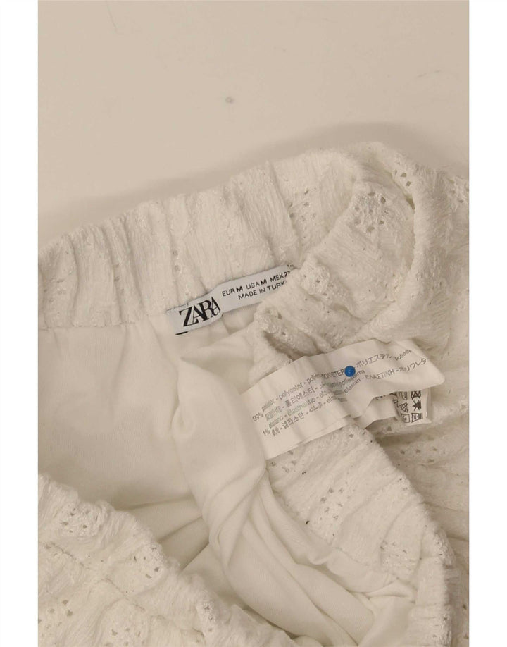 Pantaloncini casual da donna Zara medi W28 poliestere bianco