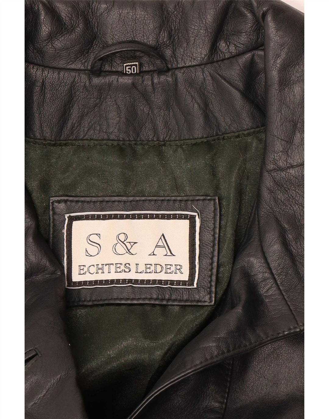 Cappotto in pelle da donna S&A EU 50 3XL Verde