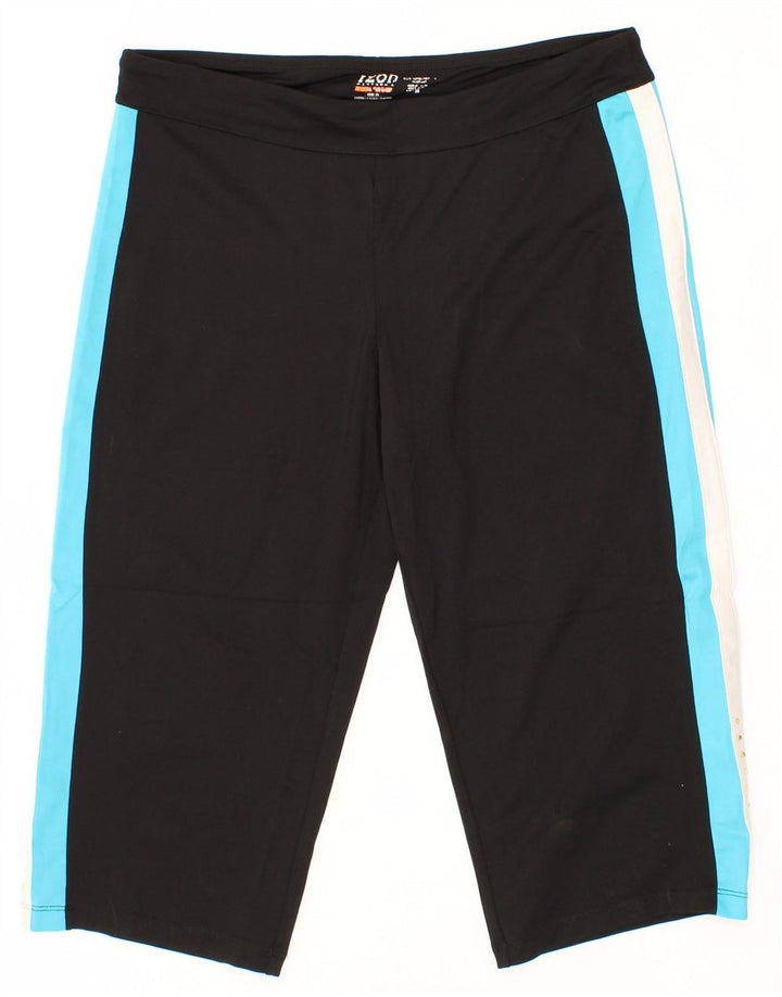 IZOD Womens Bermuda Sport Shorts UK 12 Medium Black Colourblock Vintage Izod and Second-Hand Izod from Messina Hembry 