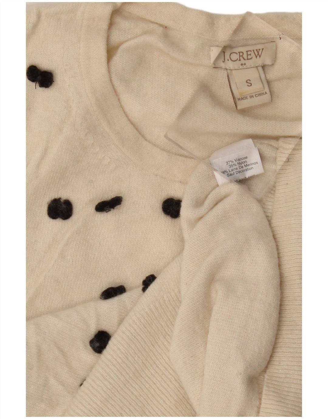 J. Crew Maglione da donna con scollo a barchetta UK 10 Piccolo in viscosa bianco sporco