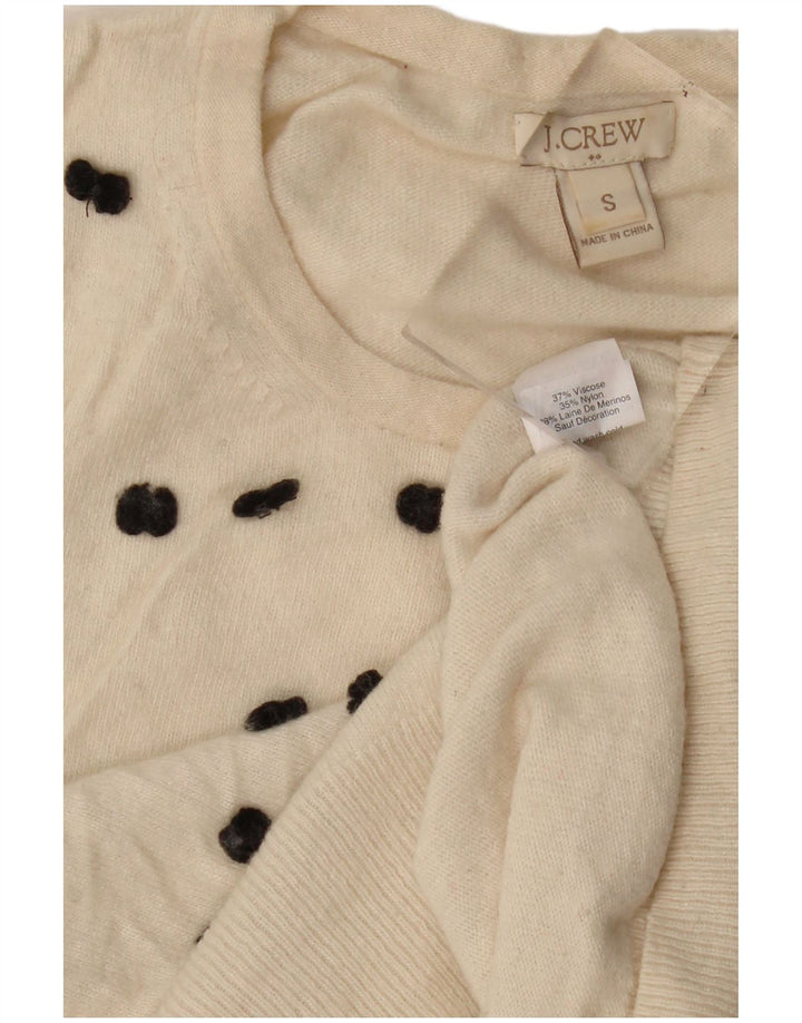 J. Crew Maglione da donna con scollo a barchetta UK 10 Piccolo in viscosa bianco sporco