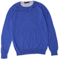 Maglione Zara da uomo con scollo a V in cotone blu medio