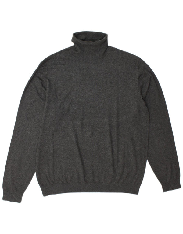 Zara Mens Roll Neck Jumper Sweater XL Grey